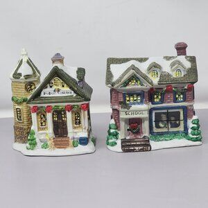 Vintage Wellington Square‎ Collection Ceramic Holiday Village Houses Christmas